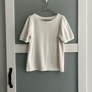 LOFT Cream Textured Knit Top